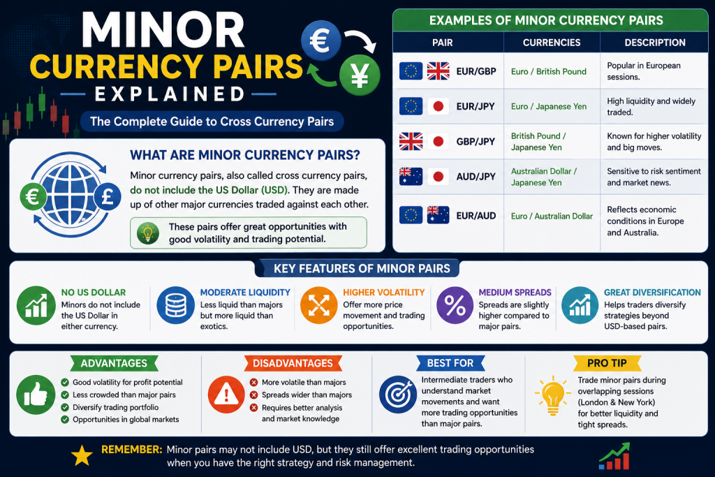 Major Minor Exotic Currency Pairs Explained infographic
