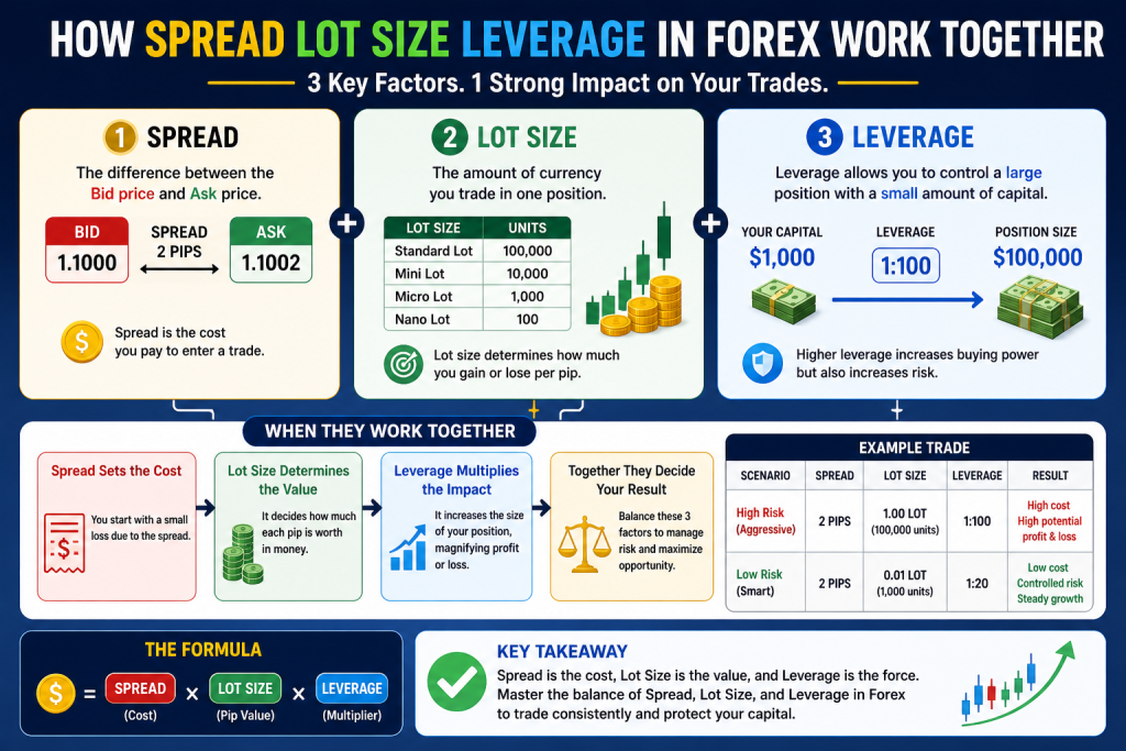Forex trading essentials: spread, lot size, leverage