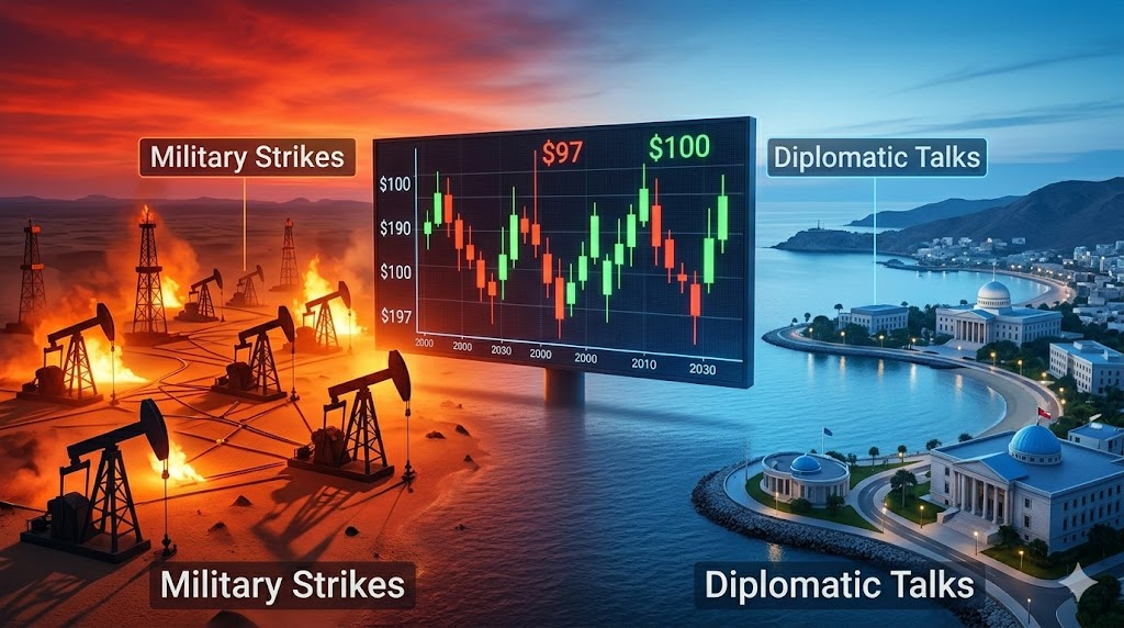 Gold bars and trading terminal reflecting stable Global Market Trends and safe-haven investments.